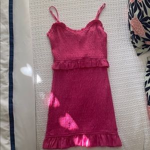 Pink ruched dress